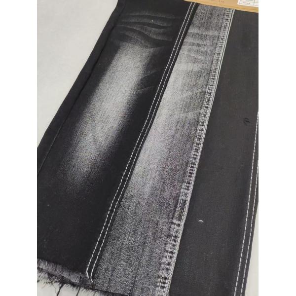 9.6oz de fil noir/noir en tranches croisées 75% de coton en denim à haute étirement avec 10+10/16*55 Construction pour jeans