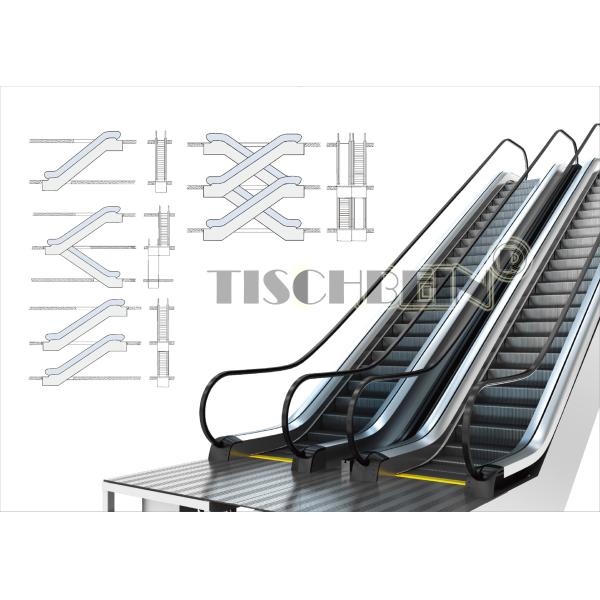 VVVF Commercial Shopping Mall Escalators 0.5m/s Indoor Outdoor With 1000mm Step Width And Emergency Stop