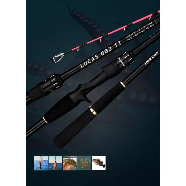 Lucas Power Fishing Tackle Set Titanium Tip 180cm Octopus Casting Saltwater Boat Rods