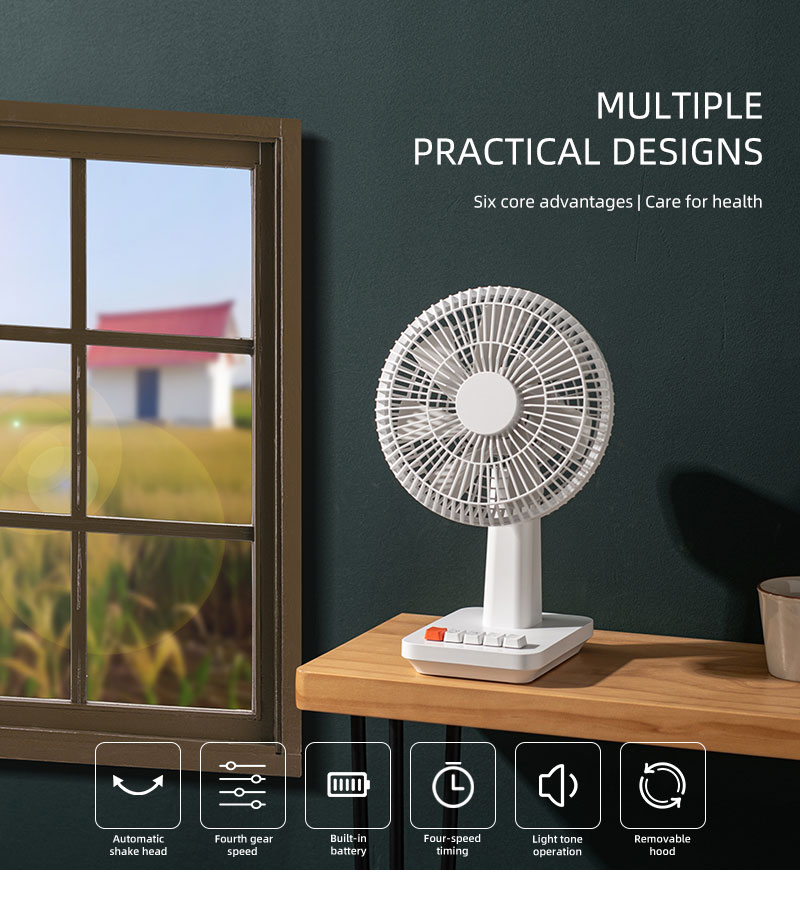 FUSMLI 2025 Usa Wholesale Supply Portable Fan 4000mah Summer Camping Desk Rechargeable Fan with an oscillating head