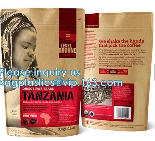 Biodegradale Compostable Packaging Roll Film Slide Zipper Garment Bag Food Packing Bag 3 side seal bag Kraft Paper Bag