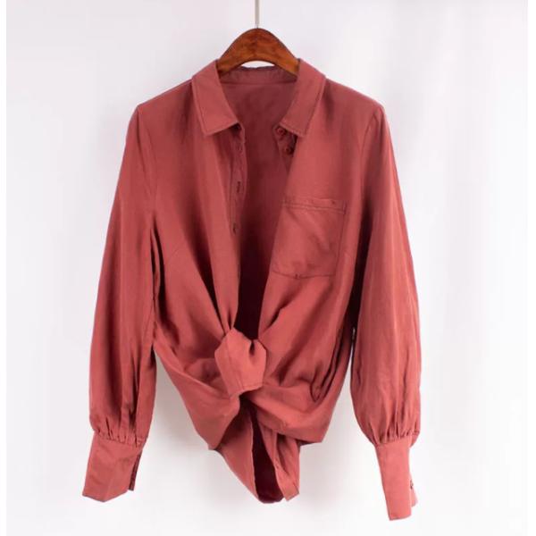 75% Lyocell Women'S Clothing Lyocell Linen Blend Fabric Contrast Stitching