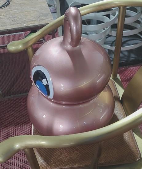 Stainless Steel Lovely Cartoon Treasure Edition Metal Art Sculptures Rose Gold
