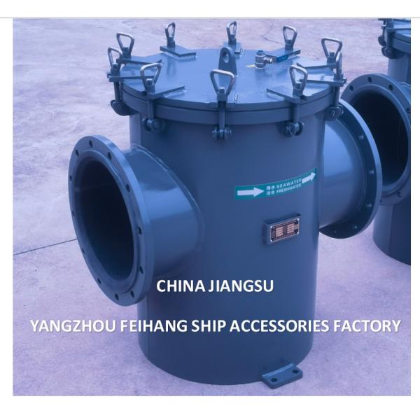 FH-AS300 CBM1061-81 Corps de filtre Simplex pour eau de mer en acier au carbone galvanisé, Cartouche filtrante en acier inoxydable, Maille de 5 mm