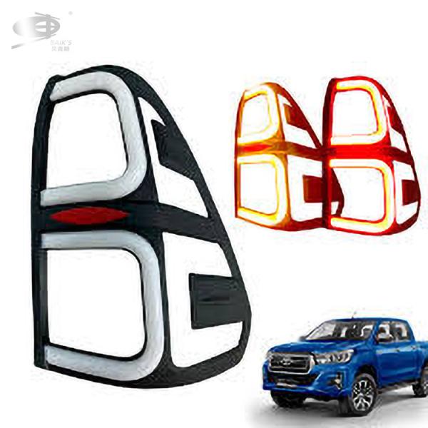 Tail Light Cover With Led Light Abs Chrome Black For Toyota Revo 2015-On