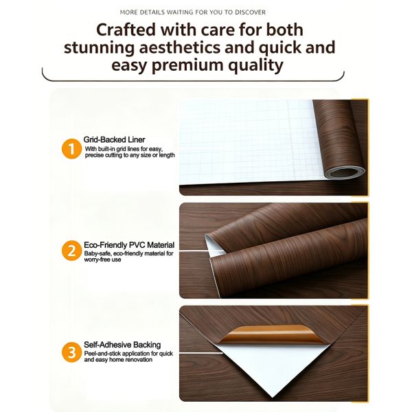 Customized PVC Self Adhesive Film Wood Grain Furniture Wrap 600mm 1220mm Width