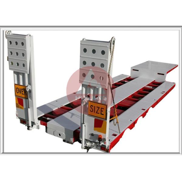 100T Heavy Duty Trailer Double Speed , Gooseneck Flatbed Trailer 13000x3000x1550 Mm