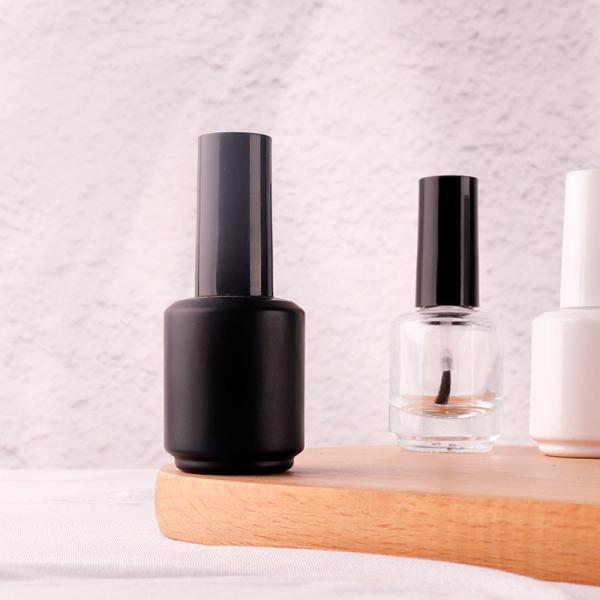 2025 Empty 8ml 15ml Brown Glass Round Nail Polish Bottles With Cap and Fan Brush for Nail Art Hot Stamping Graphic Design