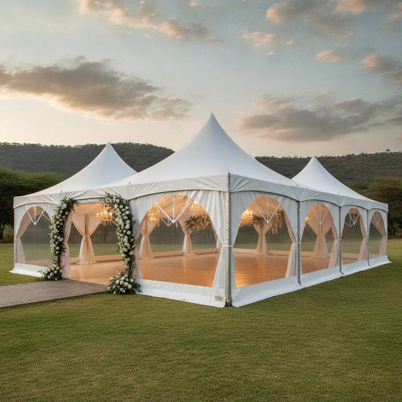 Luxury Wedding Marquee Tent South Africa Elegant White PVC Event Pavilion Aluminum TUV Certified for Outdoor Ceremony