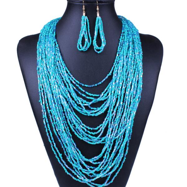 Bohemian aesthetic layering beads Necklace Set