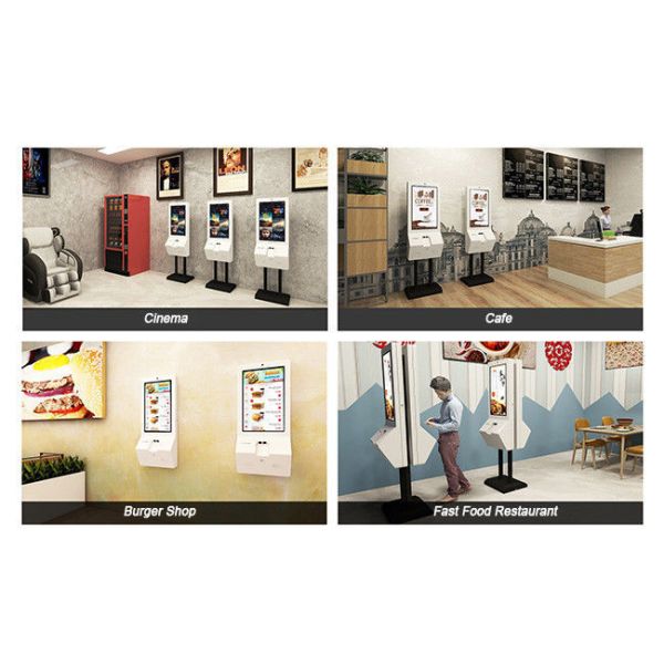32-inch optional wall-mounted and floor-standing dual-screen self-service ordering and payment machine for unmanned restaurants