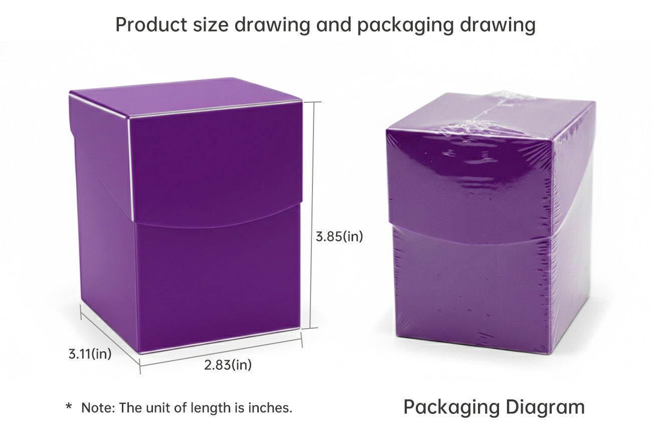 Purple Plastic Playing Card Boxes Eco Friendly Pokemon Trading Card Case