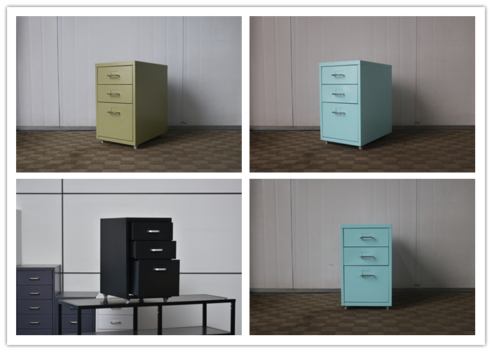 Постамент металла Nightstands 0.02cbm ящика ODM 3 мобильный для комнаты вещества