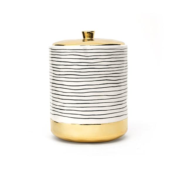Современный герметичный чай Сахар Кофе Консервы для хранения пищи Сборник с золотой крышкой Красочные керамические контейнеры