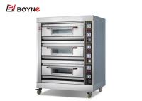 Forno de cozimento industrial de aço inoxidável de três plataformas do hotel para o pão de cozimento, a cookie, e o pão francês e assim por diante.