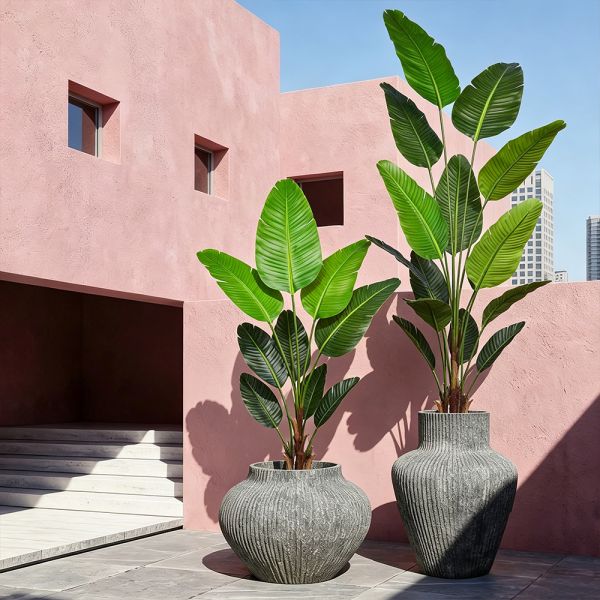 Wholesale Artificial Plants Simulation Traveler's Banana Tree with Natural Palm Fiber Bark | Factory Direct Faux Tropical Greenery for Commercial Landscape
