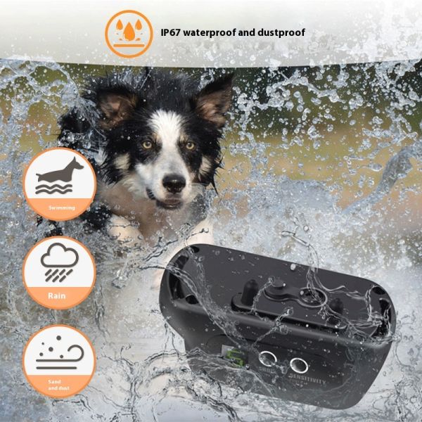 Hot Seller Rechargeable Plastic IP67 Waterproof Electric Shock Vibration Bark Control Dog Voice Activated Anti-Bark Training