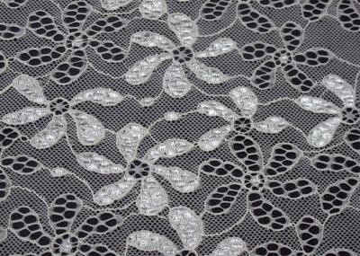 90% Nylon + 10% Spandex Flower Elastic Lace Fabric For Nightwear CY-LW0795