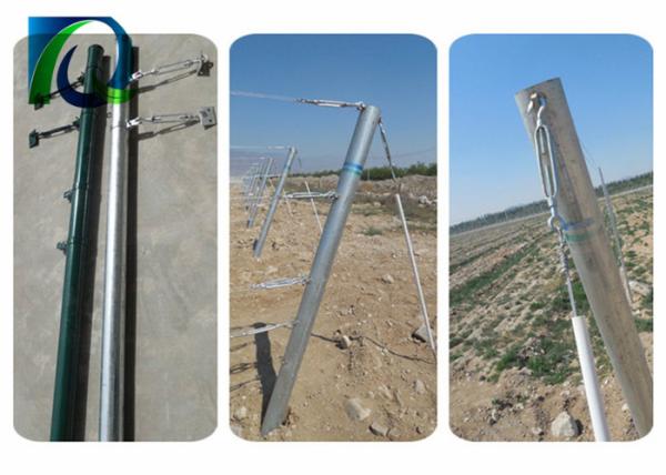 Durable Galvanized Steel Vineyard End Posts 2.5MM Thick 2.7M Height Round Pipe