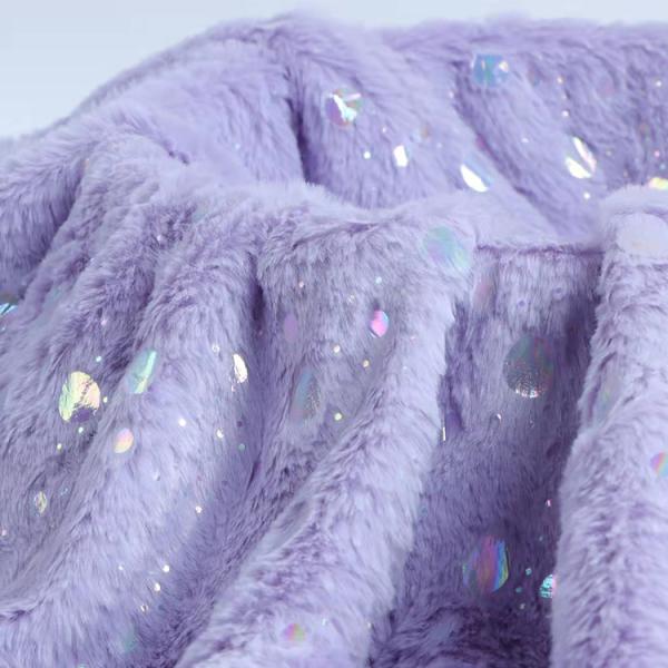 DDP USA Recycled China Manufacturer Wholesale Fashion Fluffy Multicolor Bronzing Fabric Poly Fleece Fabric Foil Rolls