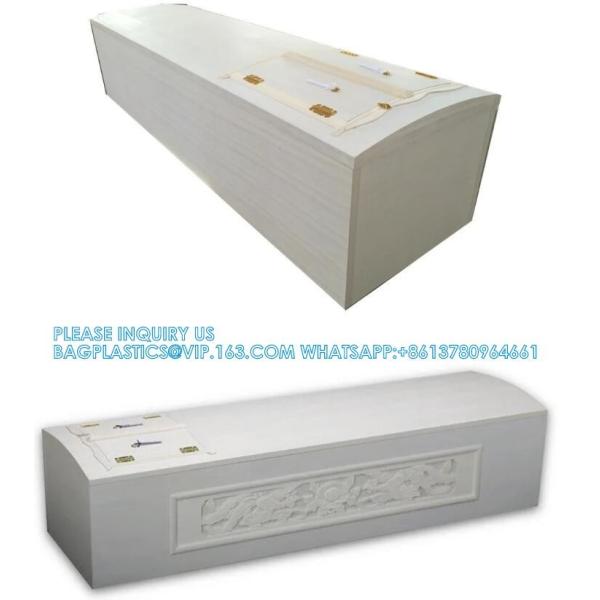 Paulownia Solid Wood Coffin With Carving Funeral Wood Casket Dome Coffin Wooden Casket Dome Shape