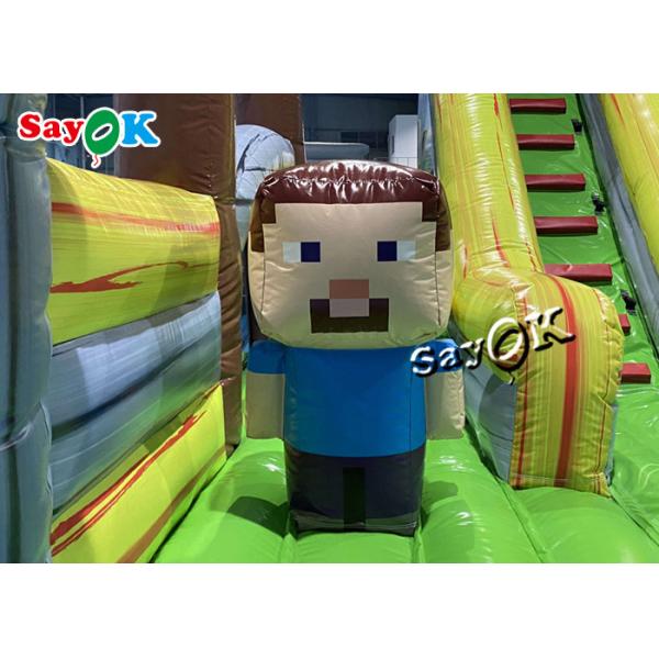 Minecraft Theme Cartoon Inflatable Bounce Castle Slide 6.5m 21.5ft