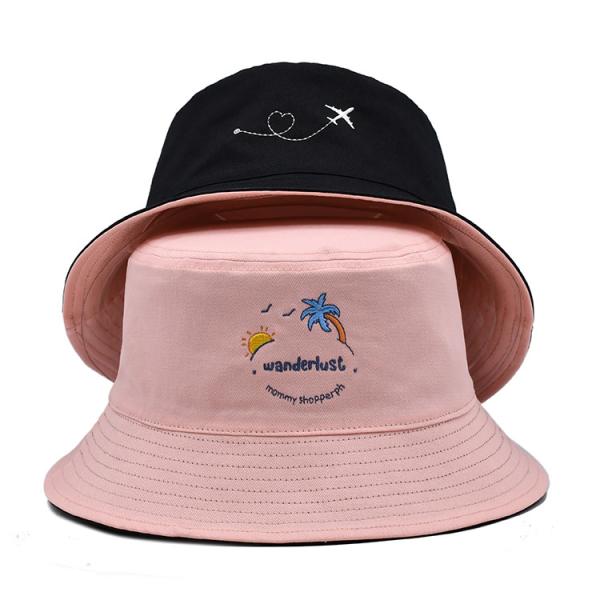chapéu reversível Logo Embroidery Pink Color feito sob encomenda ocasional da cubeta de 58cm