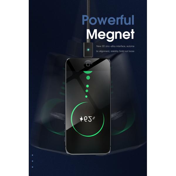 Magic Power Type C USB Magnetic Cables 3 In 1 1M 2M 3A Fast Charging For Type C Devices