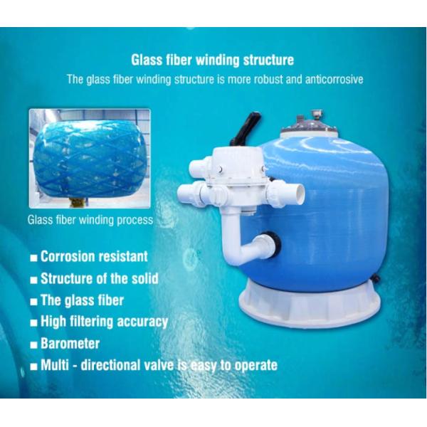 Anti UV Fiberglass Reinforced Plastic Tanks , Side Mount  Swimming Pool Equipment