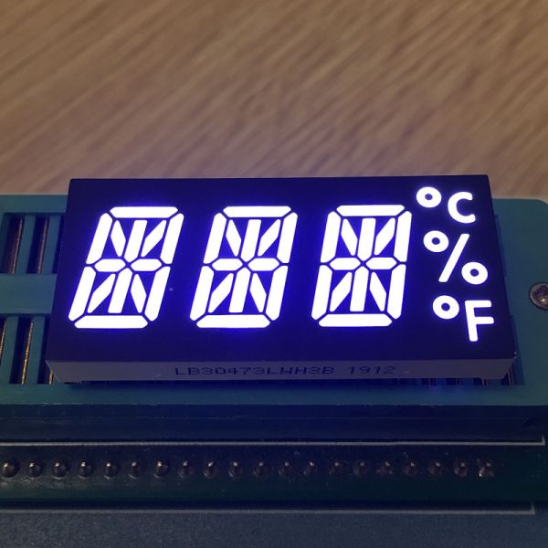 Ultra Bright White 14 Segment Alphanumeric LED Display 3 Digit for Temperature Monitoring