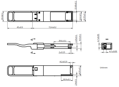 QSFP28-BX-D40 100G QSFP28 40KM 1304/1309nm BIDI Optical Transceiver EML+APD SFP Transceiver