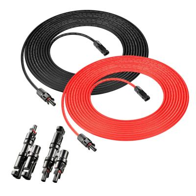 Black / Red Connector Solar Panel Extension Cable H1Z2Z2-K Cable Type 1500V Voltage