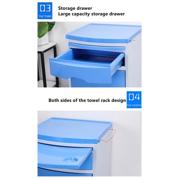Medical Bedside Table H760*W480*D460MM Hospital Durable Steel Locker With Towel Rack