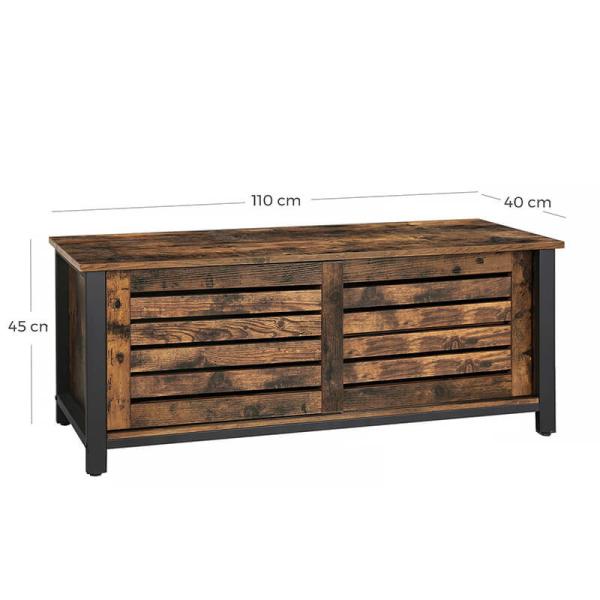 Wooden TV Cabinet with Sliding Doors, Rustic Television Cabinet, Entertainment Furniture, ULTV41BXV1