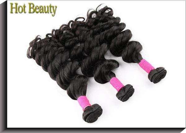 Natural Black Virgin Brazilian Human Hair Extensions Big Curl Type