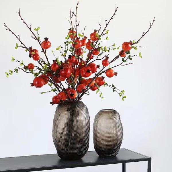 Vaso de vidro de âmbar elegante, estilo moderno/vintage, porta-flores decorativa para casamento em escritório
