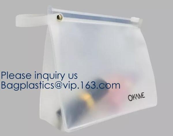 Fashion Travelling Heat-Sealed Clear EVA Cosmetic Bag With Yellow Snap Button And Rubber Handle Pouch By L'Oreal, Sedex