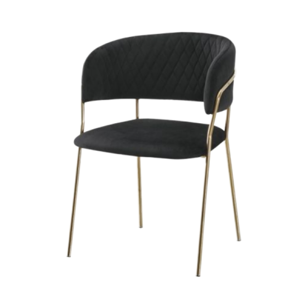 Nordic Style Velvet Dining Chair Golden Metal Legs Eco-Friendly Home Bar Hotel Upholstered Accent Chair Office Reception
