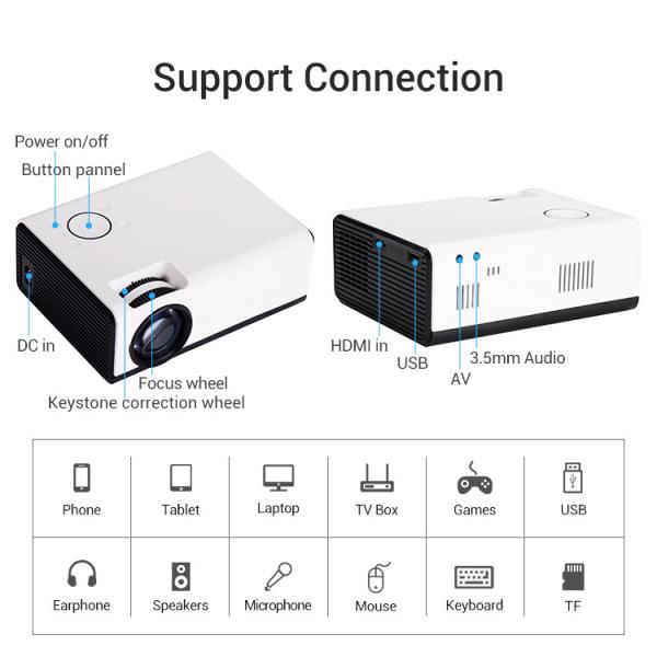 Portable Mini LED Video Home Theater Projectors Full HD 1080P Smart Movie Cinema Lcd Outdoor Projector 4k