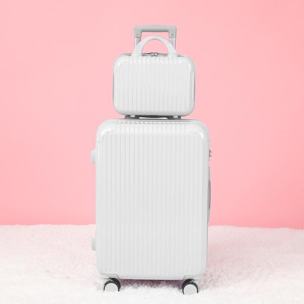 Ensembles de bagages de voyage, ensemble de boîtes cosmétiques, matériau en PVC résistant aux rayures et à l'usure, valise de grande capacité, poulie silencieuse + serrure combinée