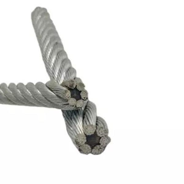 Finitura galvanizada 8 * 19s Corda de aço de núcleo de alto carbono Sisal para projeto de elevador