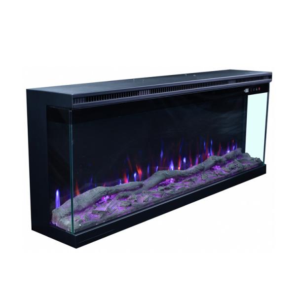 do cristal elétrico do quadro do preto de 52 de 1200mm 3-Side chaminé elétrica Firepla