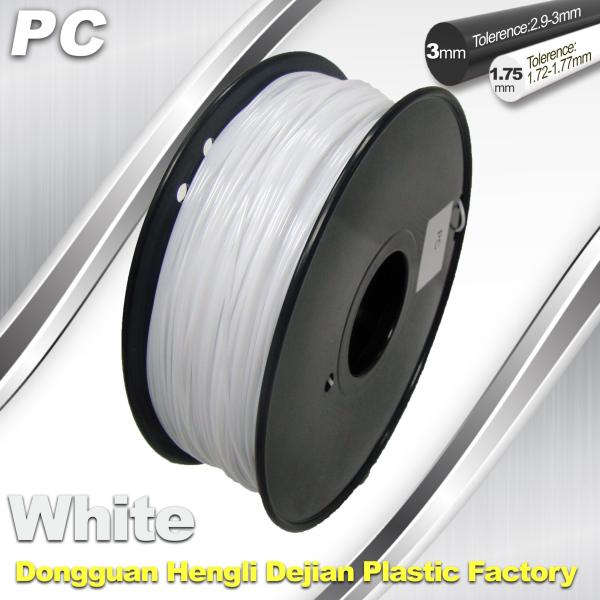 1.75 / 3.0 mm PC Filament White for 3d Printer Filament