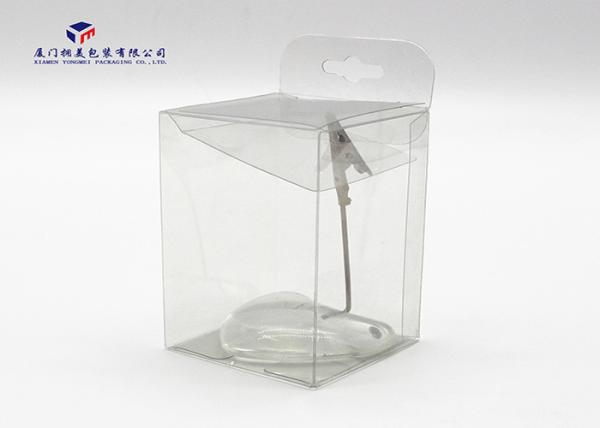 OEM / ODM Design Clear Plastic Box Packaging Hang Strip On Box Top 5*5*7.5cm Size