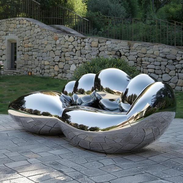 Customized Colors Modern Abstract Mirror Stainless Steel Sculpture for Outdoor Decoration from Model