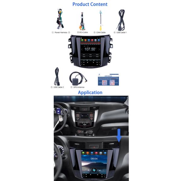 Bingfan aux dvr carplay аудио видео dvd-плеер Портрет большой экран Tesla авторадио для 2018 года Nissan NAVARA