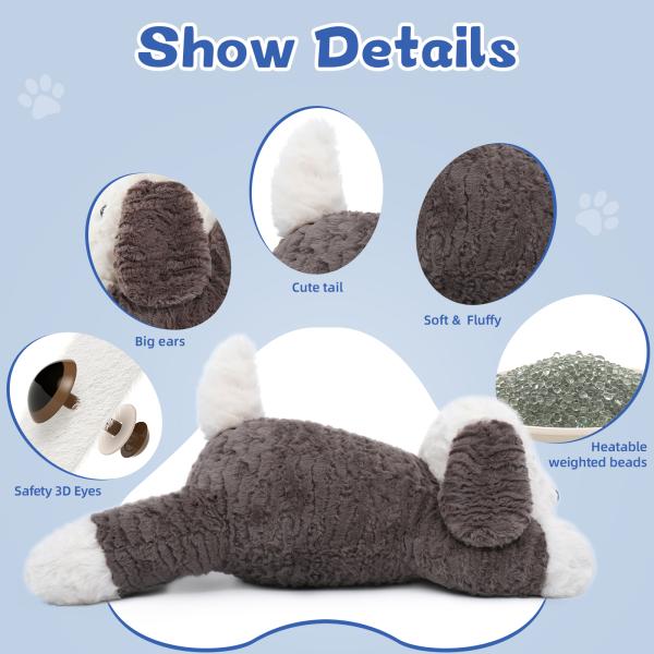 4Lbs Large Heated Unscented Microwavable Dog Throw Pillow 24inch Weighted Stuffed Dog Toy Factory OEM Custom Supplier