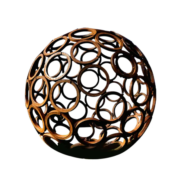 Custom Outdoor Or Garden Decoration Corten Steel Hollow Ball