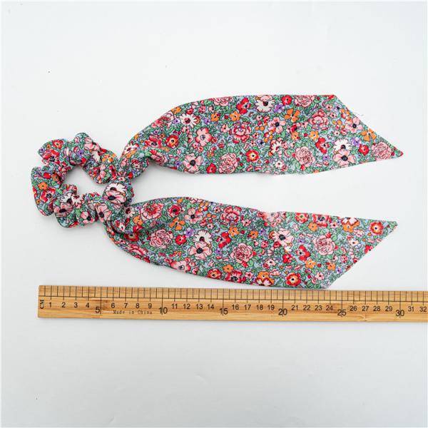 Long ribbon elastic hair bands collar headdress women's hair corset floral scrunchie European USA simple batch