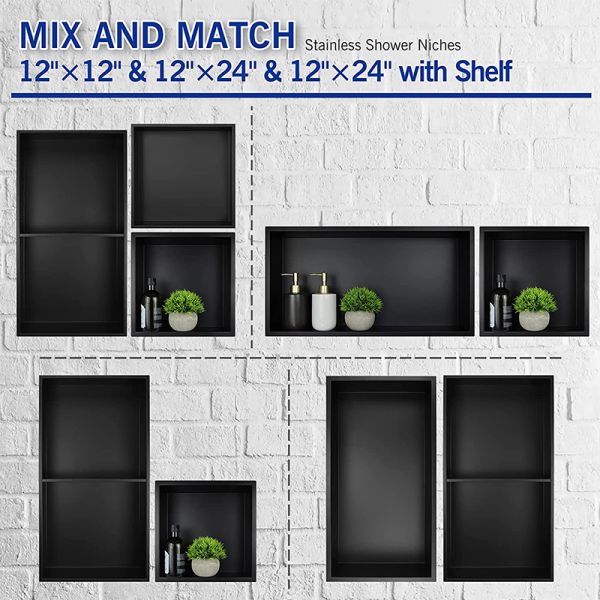 Bathroom Stainless Steel Wall Niche Wall Mounted Easy Installation Customization